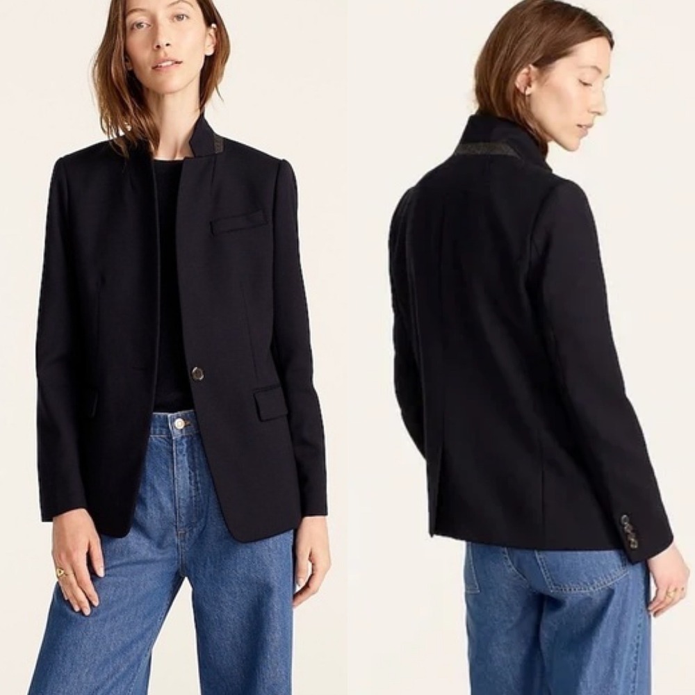 J Crew Tall Regent Wool Blazer Jacket Womens Size 2T 2 Style B0328 Long Minimal‎